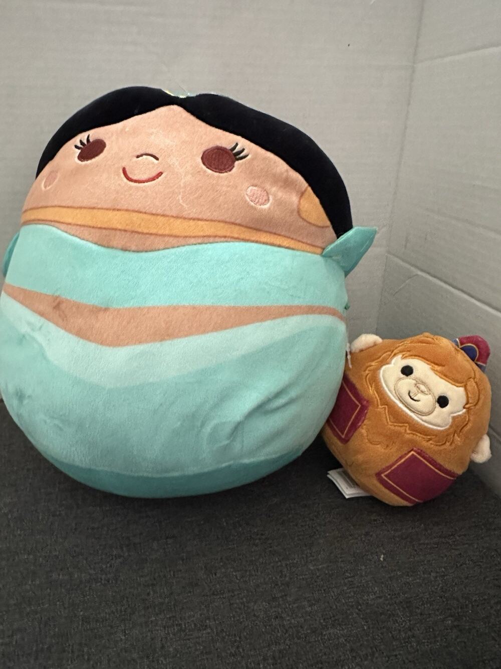 Disney Aladdin Jasmine Abu Squishmallows Plush Lot Princess Monkey 2 Pc Set